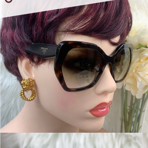 PRADA SPR 16R heritage brown tortoise oversized Sunglasses Acetate - Picture 16 of 16